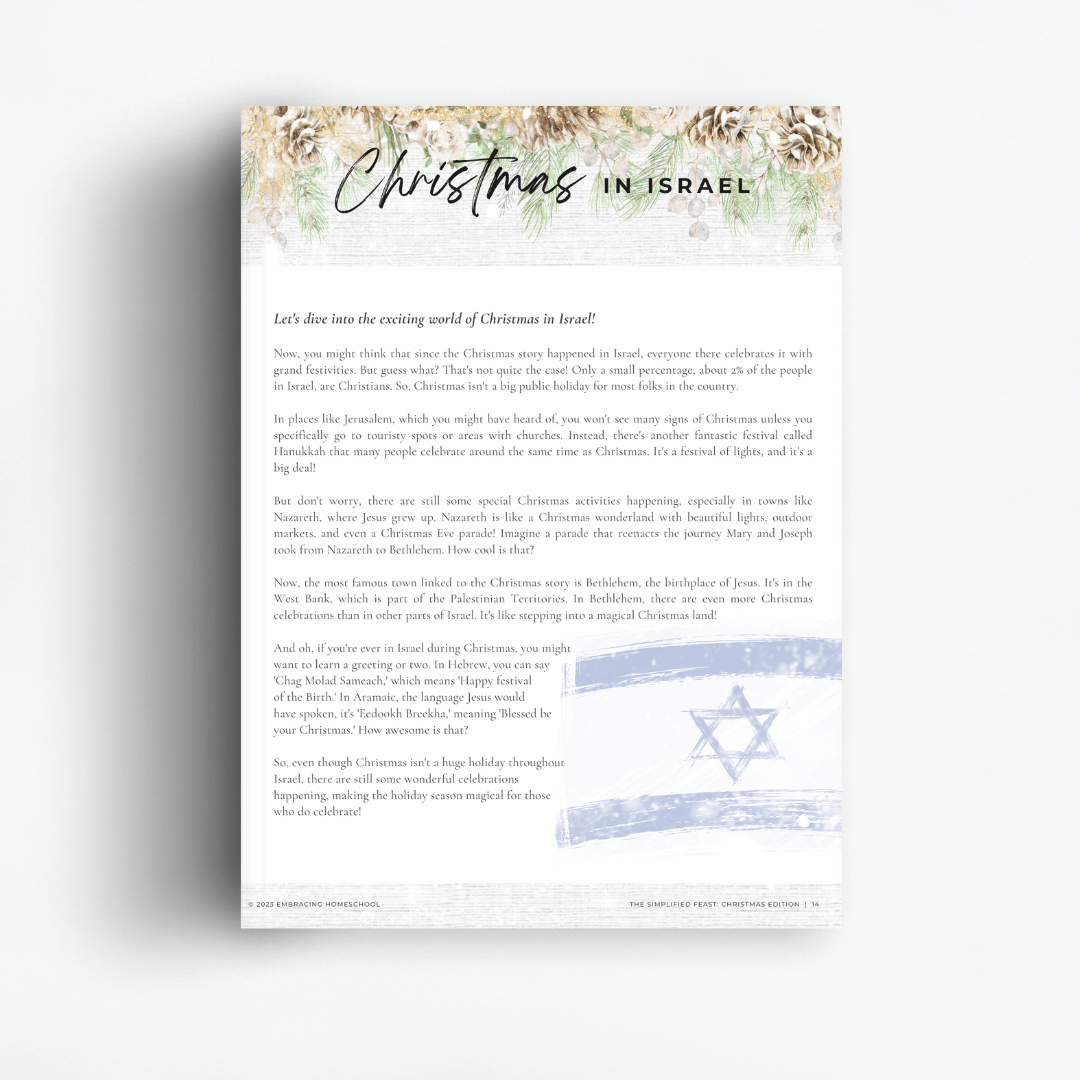 The Simplified Feast: Christmas unit is an eclectic, Charlotte Mason inspired, family-style curriculum.
