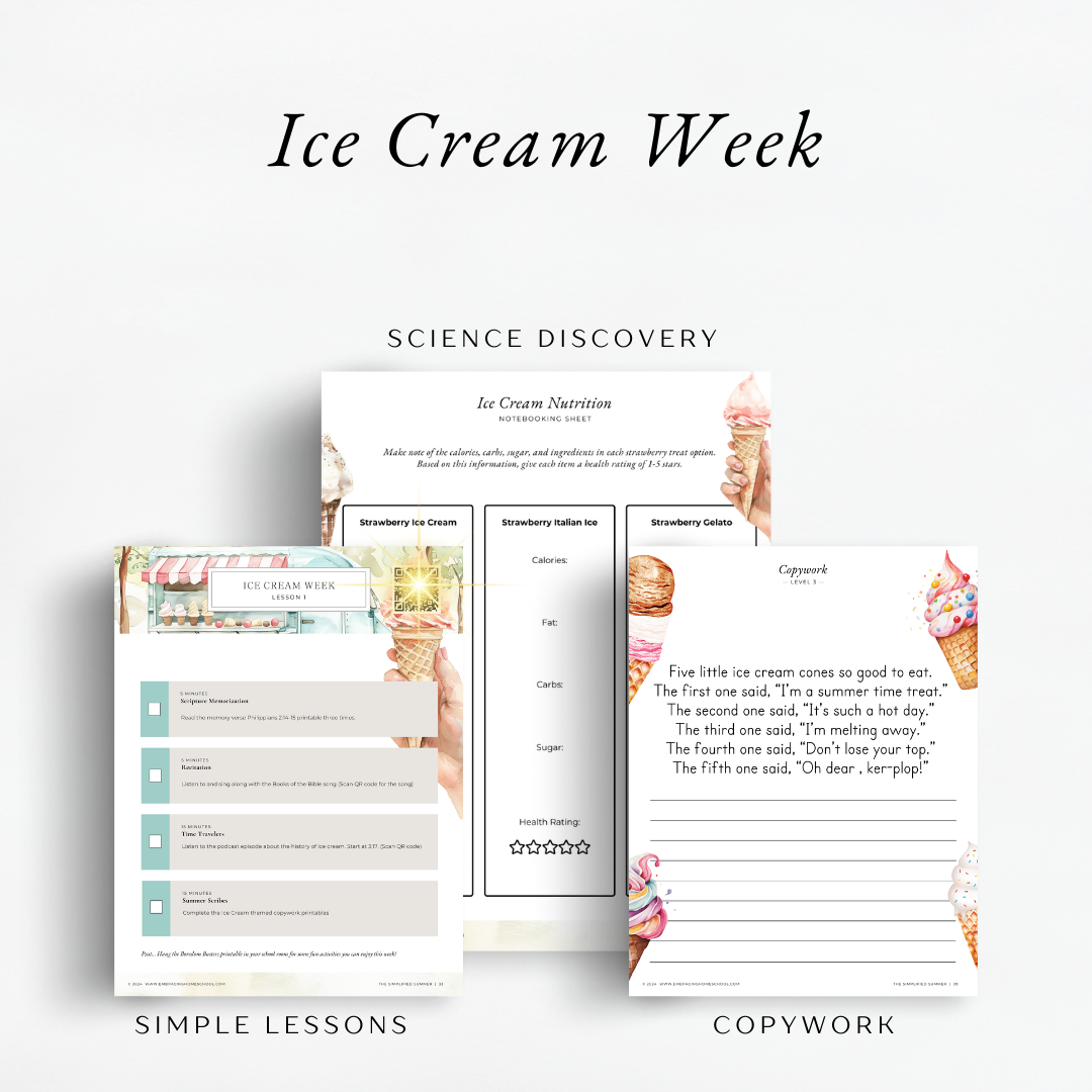The Simplified Summer: Tasty Treats + Summer Socials. An eclectic summer style unit for homeschoolers.