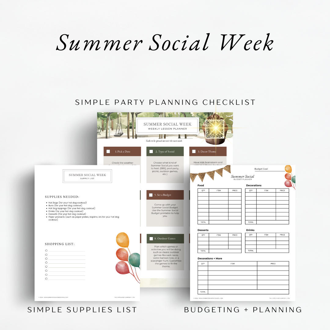The Simplified Summer: Tasty Treats + Summer Socials. An eclectic summer style unit for homeschoolers.