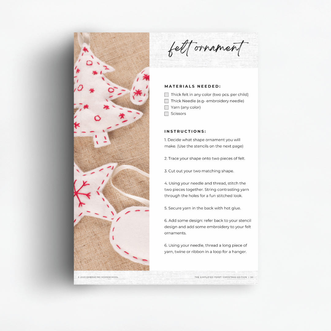 The Simplified Feast: Christmas unit is an eclectic, Charlotte Mason inspired, family-style curriculum.