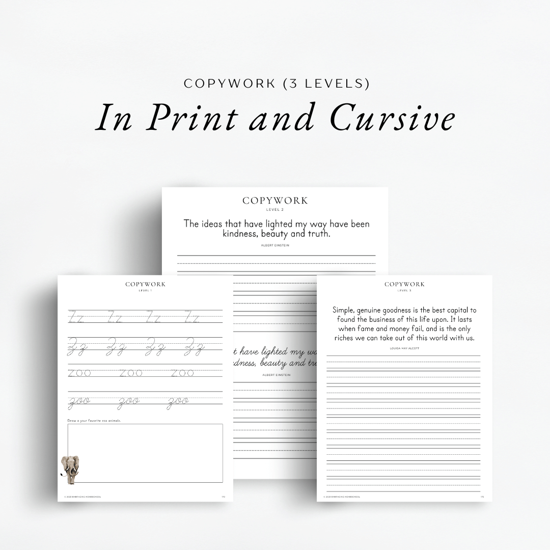 The Simplified Feast Volume 1. An eclectic, Charlotte Mason inspired, family-style curriculum. Simple copywork for all ages