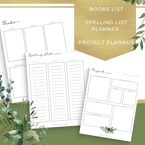 Keep all your homeschool stuff organized with one printable homeschool planner!