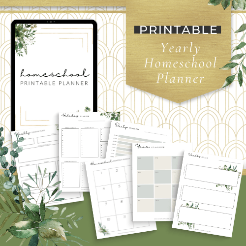 Keep all your homeschool stuff organized with one printable homeschool planner!