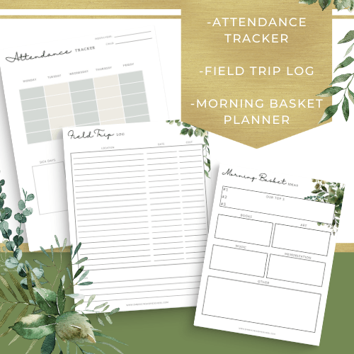 Keep all your homeschool stuff organized with one printable homeschool planner!