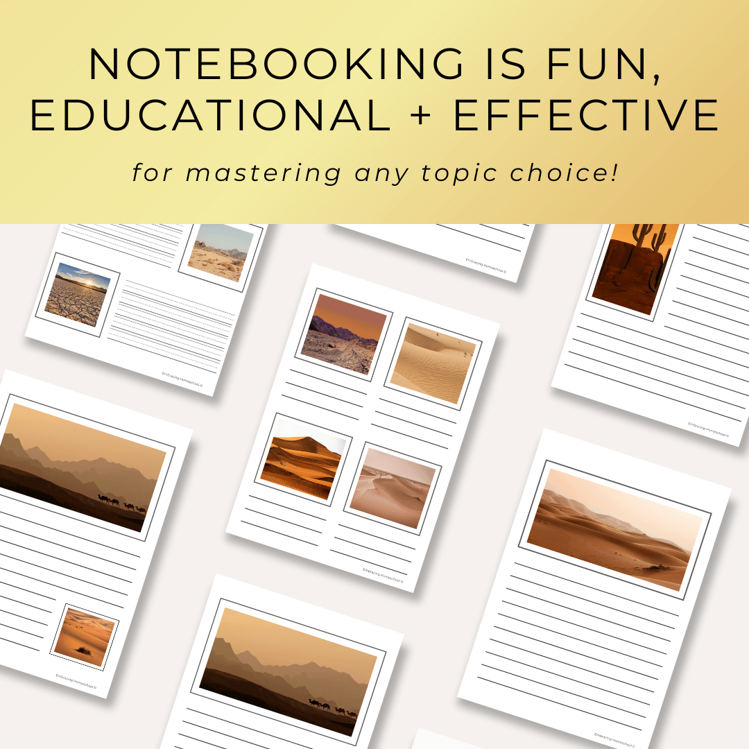 Desert Notebooking Pages Printable from Embracing Homeschool Shop