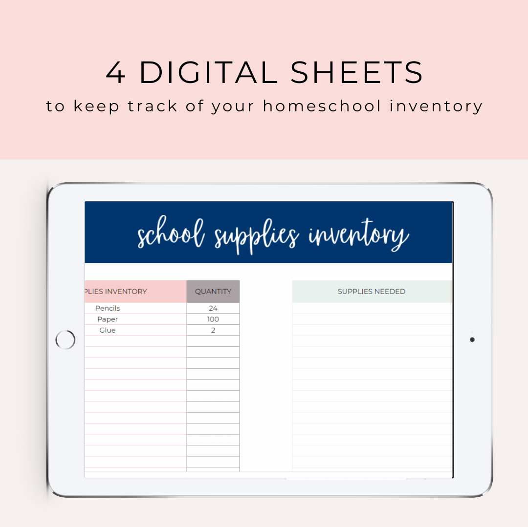 Homeschool Inventory Digital Tracker for Homeschoolers by Embracing Homeschool Shop