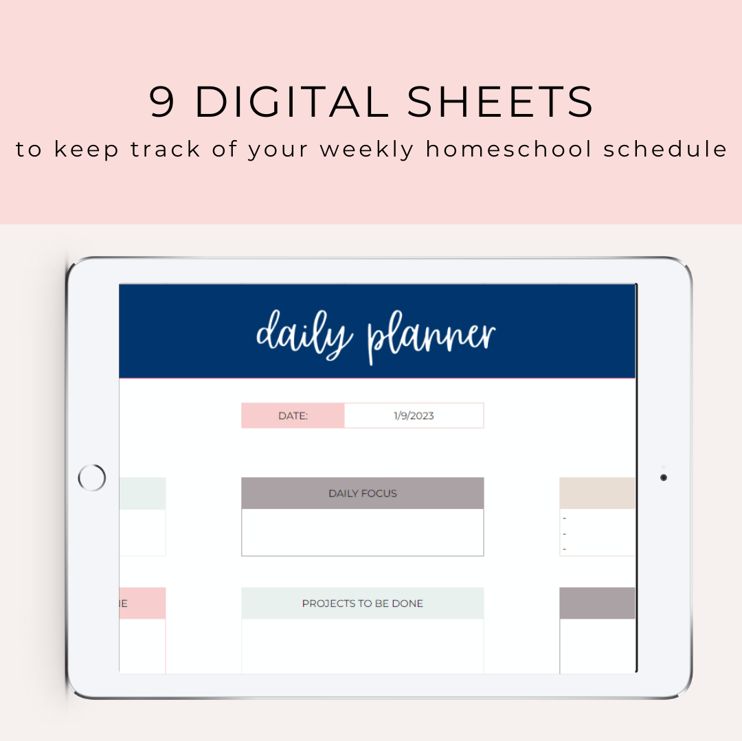 Planning your homeschool week is a great way to stay on track and make sure you accomplish all you'd like to do. With this this Weekly Digital Homeschool Planner, you can write down all of your ideas and keep track of them in one place.