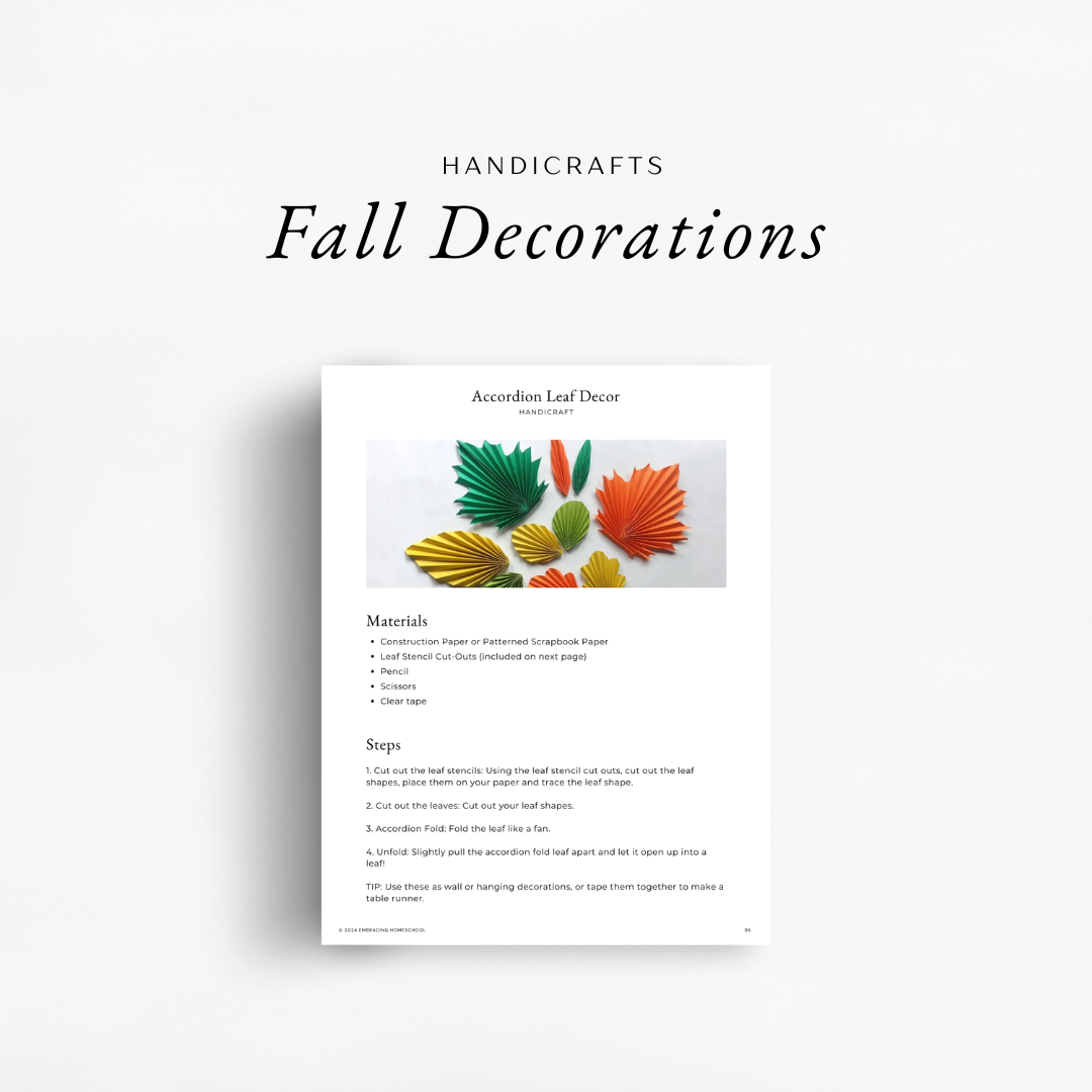 Fall decorations handicrafts inside The Simplified Feast: Gratitude (A Thanksgiving Unit Study)