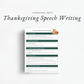 Language Arts Thanksgiving Speech Writing inside The Simplified Feast: Gratitude (A Thanksgiving Unit Study)