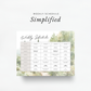 Simple weekly schedule inside The Simplified Feast: Modern Era (Volume 7)