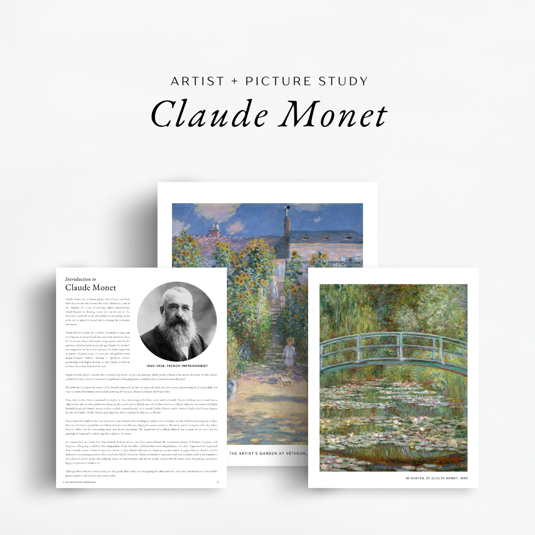 The Simplified Feast: Volume 2, Charlotte Mason Inspired Curriculum, Family-Style. Claude Monet for Artist and Picture Study