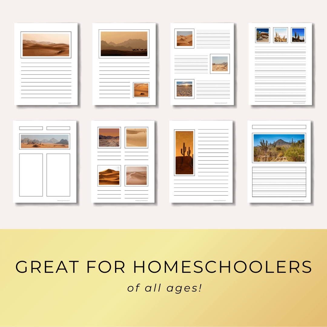 Desert Notebooking Pages Printable from Embracing Homeschool Shop 