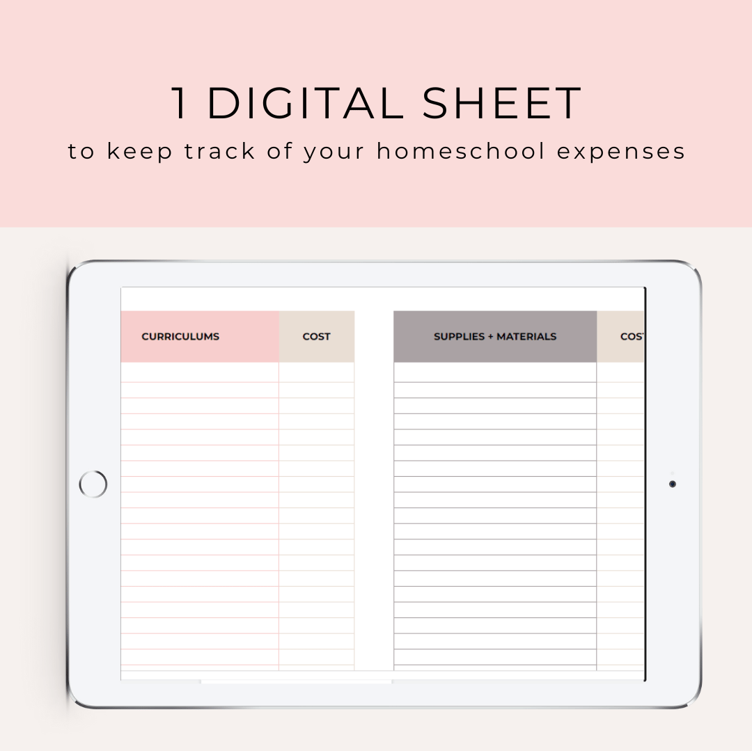 Homeschool Expenses Digital Tracker by Embracing Homeschool Shop