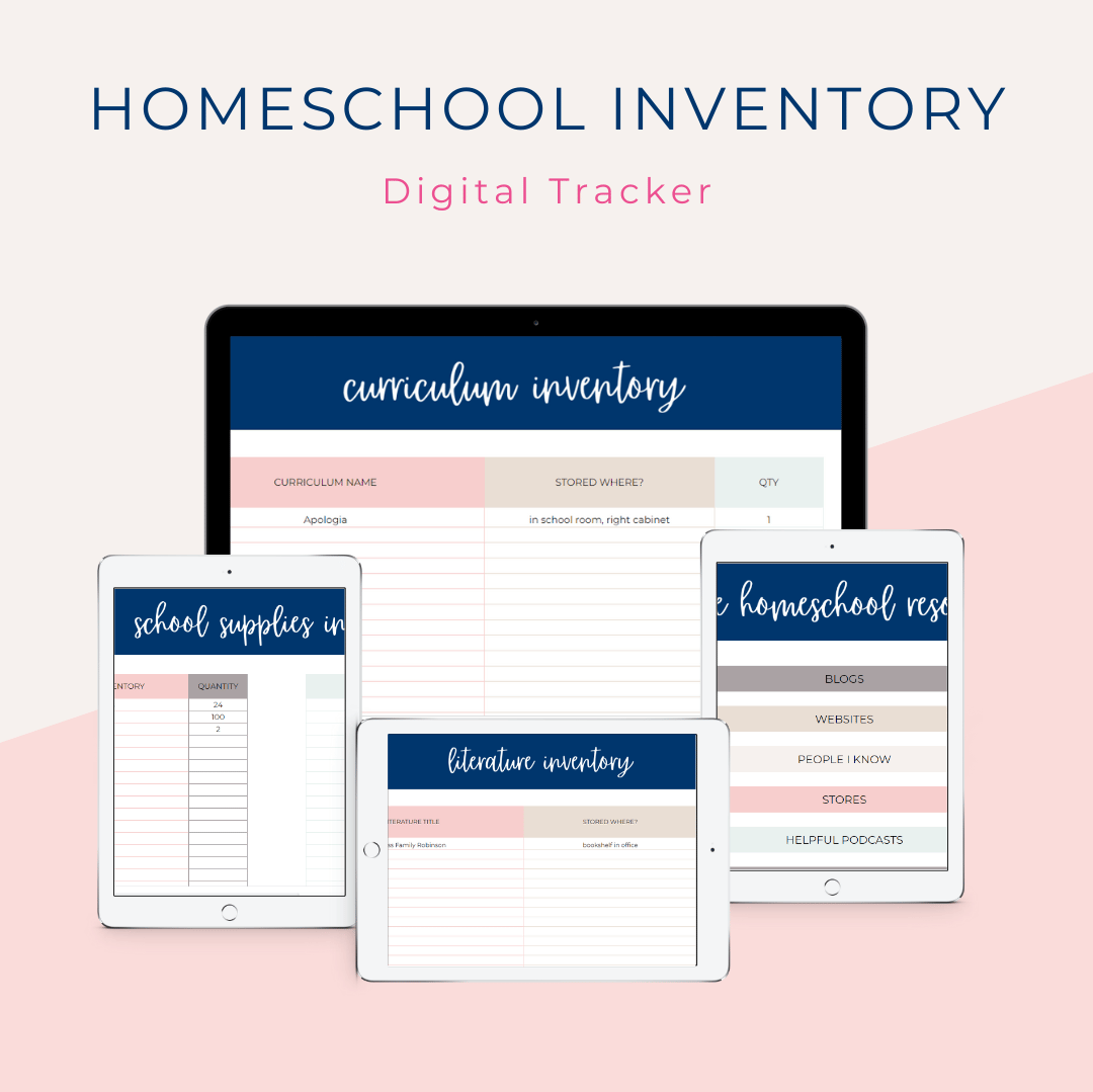 Homeschool Inventory Digital Tracker for Homeschoolers by Embracing Homeschool Shop