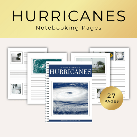 Hurricane Notebooking pages printables from Embracing Homeschool Shop