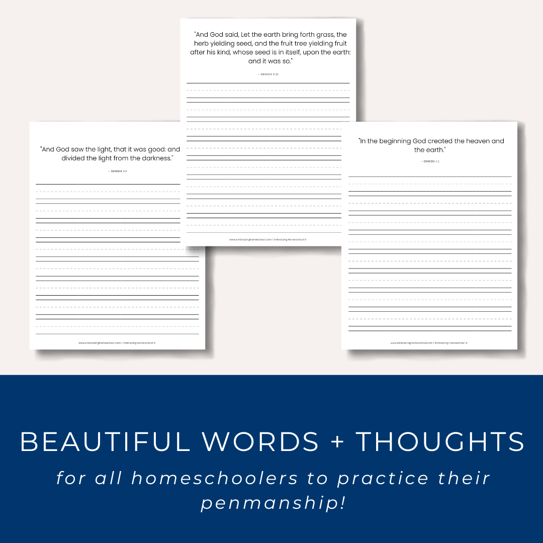 Scripture Notebooking Pages Printables for homeschoolers from Embracing Homeschool Shop
