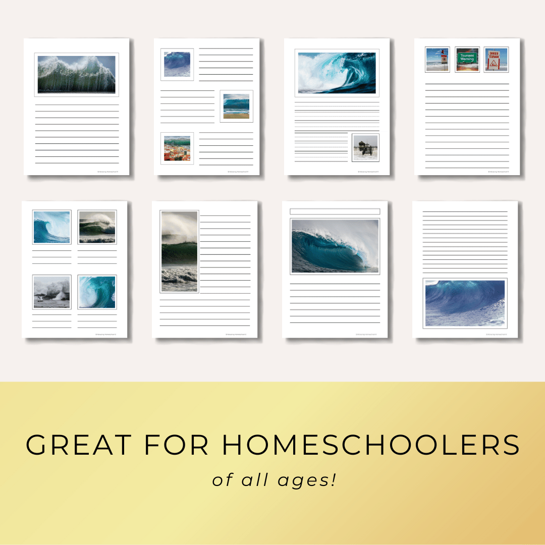 Tsunami Notebooking Pages printables from Embracing Homeschool Shop